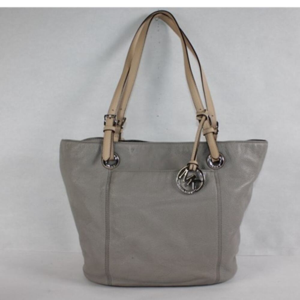 Michael Kors Gray Pebbled Leather Tote Shoulder Bag